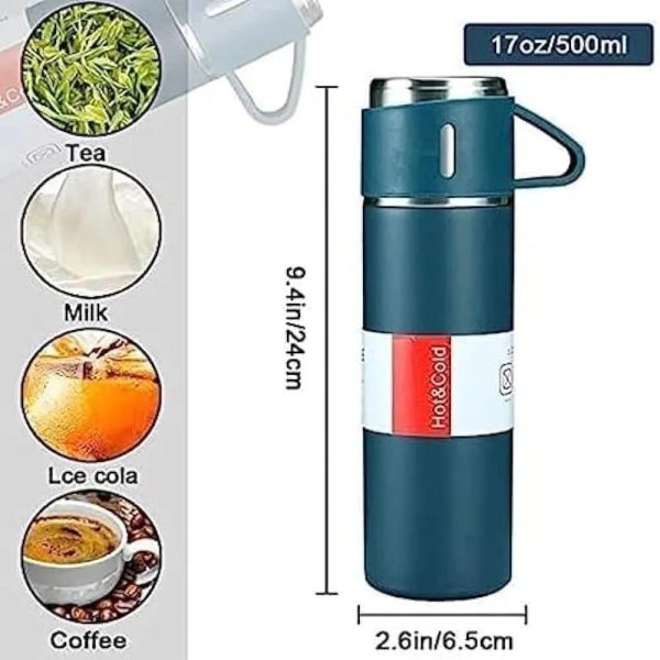 1 Cup Vaccum Insulated Water Bottle | New Creative Gift Box Set Vacuum Cup Set 500ml 304 Stainless Steel Thermos
