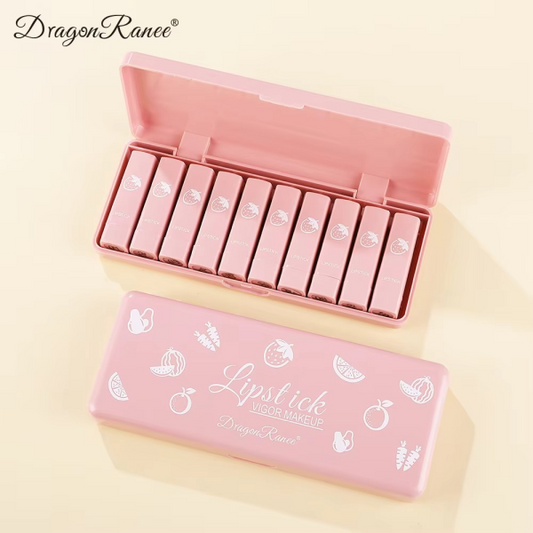 10pcs Dragon Ranee Lipsticks Set Waterproof & Long-lasting