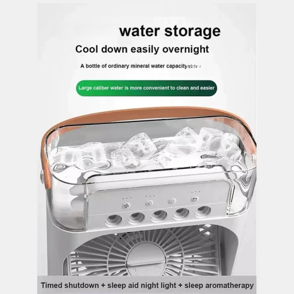 10 Inche Portable Air Conditioner Fan: Usb Electric Fan With Led Night Light, Fine Mist Water, And Humidifier Function