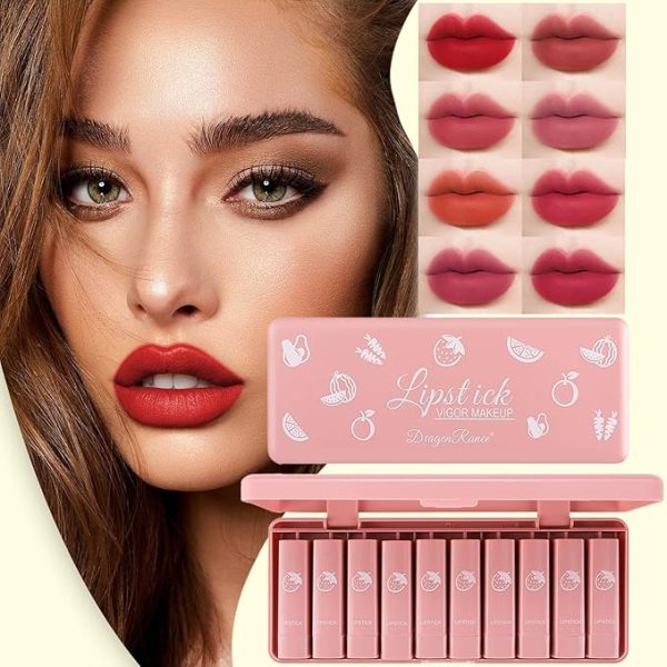 10pcs Dragon Ranee Lipsticks Set Waterproof & Long-lasting