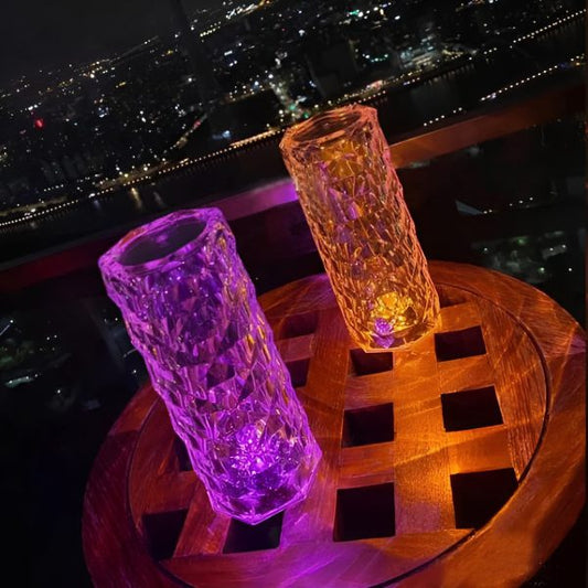 16 Colors Diamond Rose Crystal Lamp Bedside Acrylic Table Lamp | Led Diamond Touch Lamp With Remote