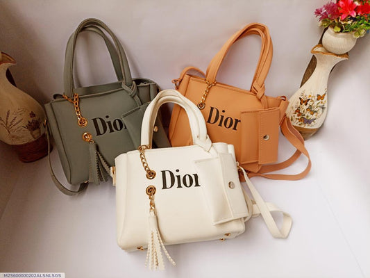 Women's PU Leather Printed Handbag set