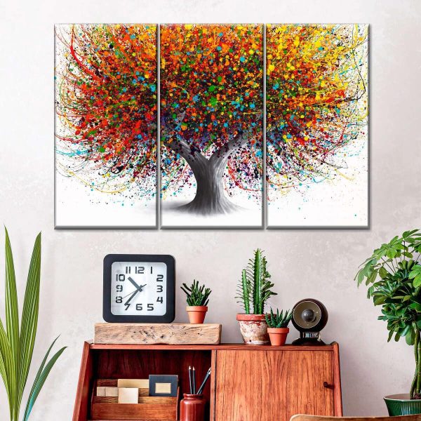 Fotocraft Tree Of Festivity Absttract 3 Piece Canvas Wall Art Paintings  For Bedroom Living Room  Home Office