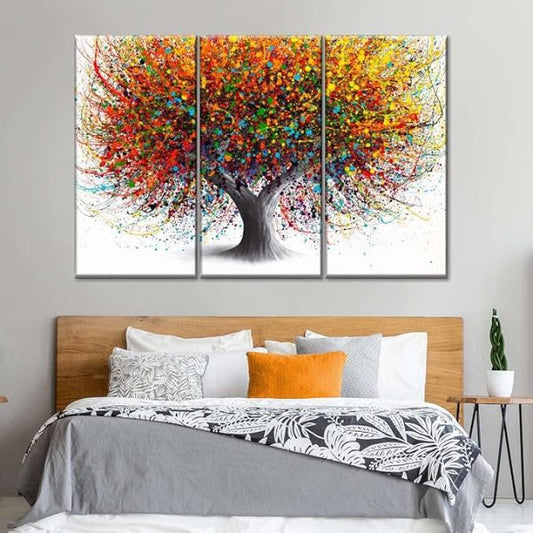 Fotocraft Tree Of Festivity Absttract 3 Piece Canvas Wall Art Paintings  For Bedroom Living Room  Home Office