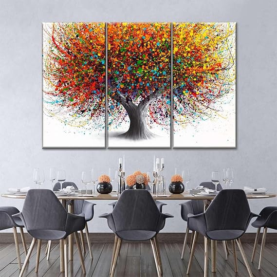 Fotocraft Tree Of Festivity Absttract 3 Piece Canvas Wall Art Paintings  For Bedroom Living Room  Home Office
