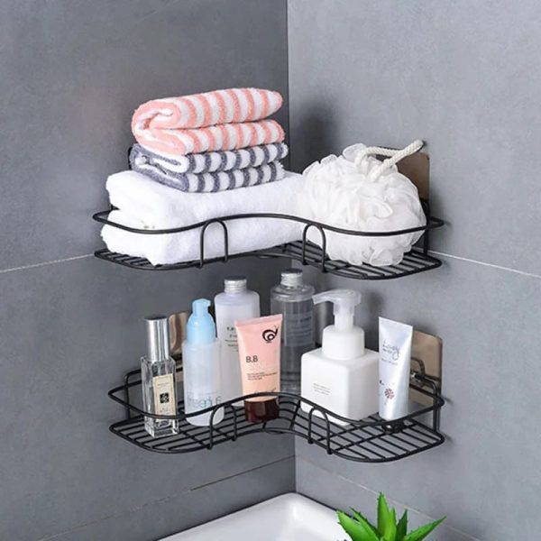 Metal Corner Rack For Bathroom & Kitchen | Bathroom Metal Shelf Organizer