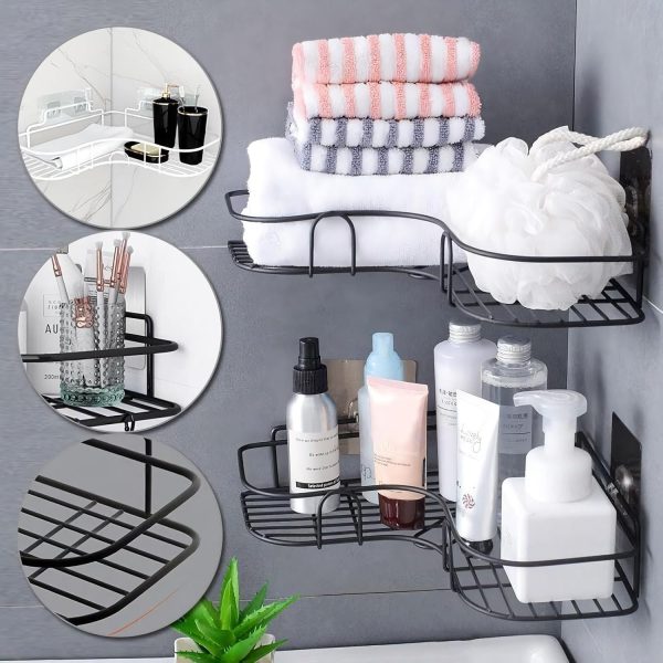 Metal Corner Rack For Bathroom & Kitchen | Bathroom Metal Shelf Organizer