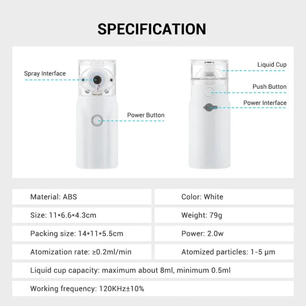 Portable Nebulizer For Asthma Rechargeable Inhaler Nebulizer Machine For Kids And Adults