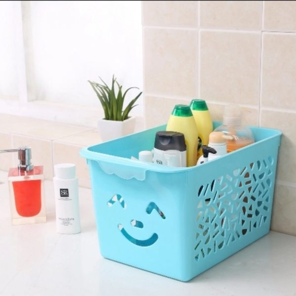 Smile Basket Without Cap Pack Off 3 | Storage Organizer Basket | Multipurpose Baskets For Kitchen, Home, Office & Bathroom (random Color)