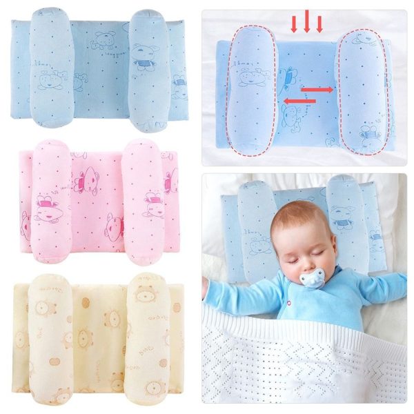 Adjustable Newborn Baby Head Shaping Pillow – Breathable, Portable, Flat Head Prevention (Random Color & Design)